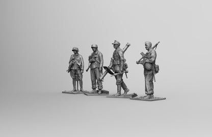 1/35 - 1/16 4pcs 3D Print Model Kit German Soldiers Infantry WW2 Unpainted