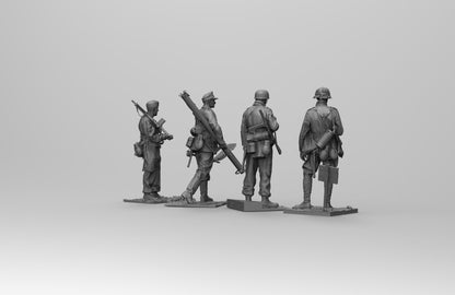 1/35 - 1/16 4pcs 3D Print Model Kit German Soldiers Infantry WW2 Unpainted