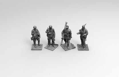 1/35 - 1/16 4pcs 3D Print Model Kit German Soldiers Infantry WW2 Unpainted