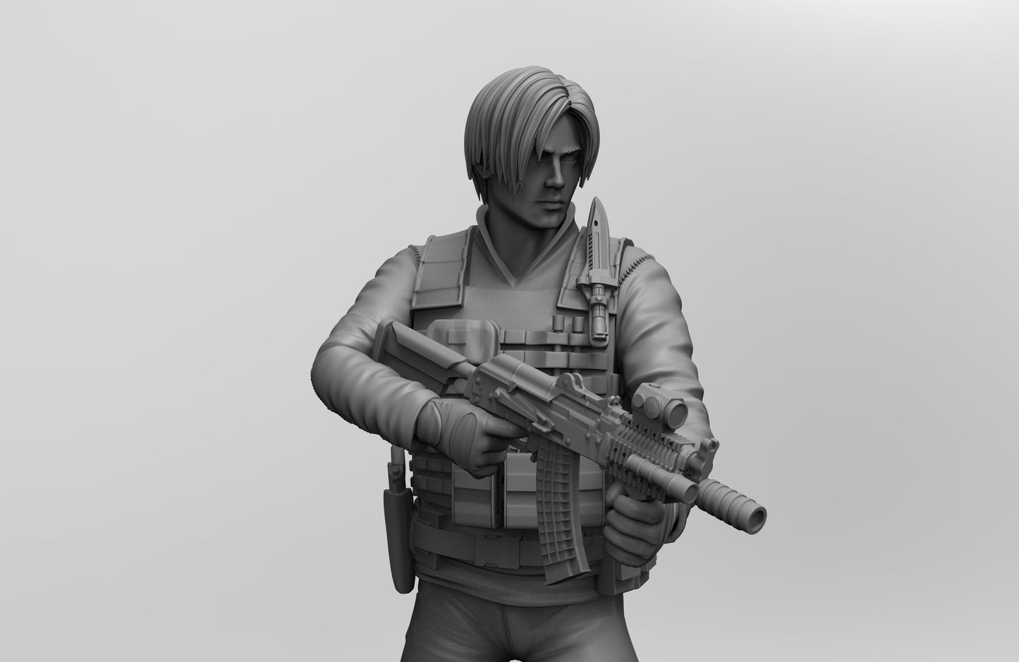 1/35 - 1/6 3D Print Model Kit Agent Leon Resident Unpainted
