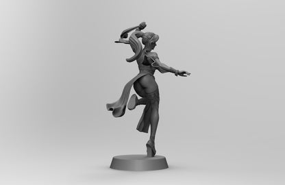 1/35 - 1/6 3D Print Model Kit Modern Beautiful Girl Dancer Unpainted