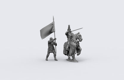 1/35 - 1/16 2pcs 3D Print Model Kit European Medieval Knights Horseman Unpainted