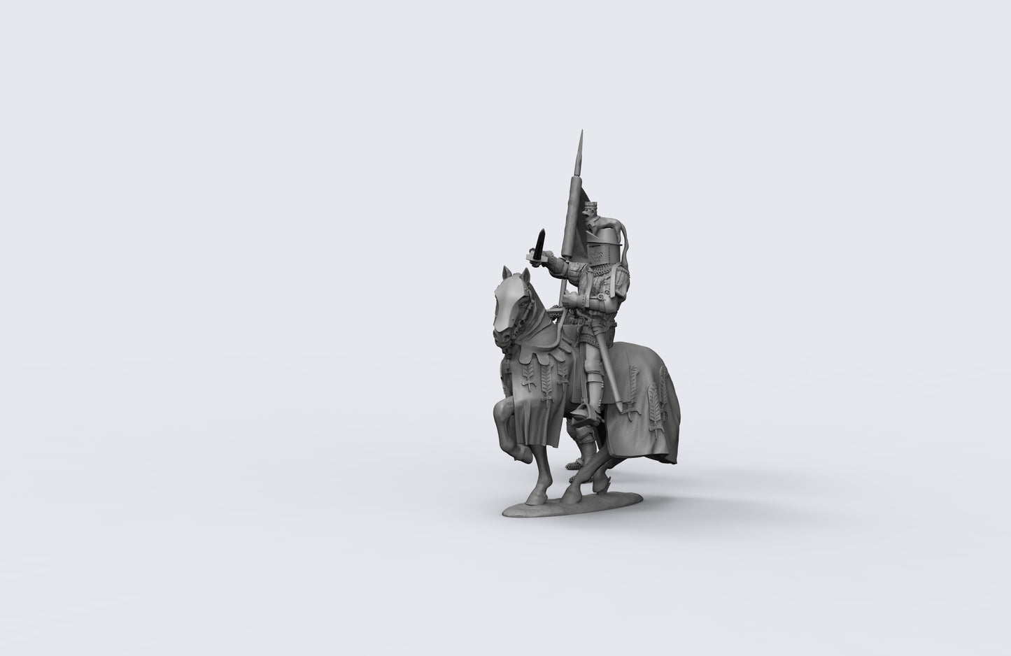 1/35 - 1/16 2pcs 3D Print Model Kit European Medieval Knights Horseman Unpainted