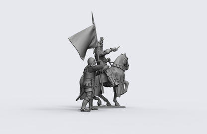 1/35 - 1/16 2pcs 3D Print Model Kit European Medieval Knights Horseman Unpainted