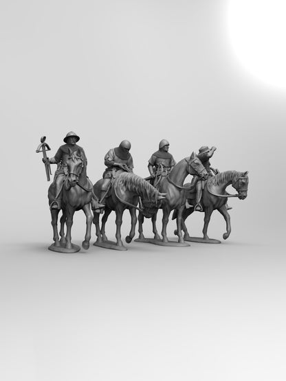 1/35 - 1/16 4pcs 3D Print Model Kit European Medieval Knights Crossbowmen Unpainted
