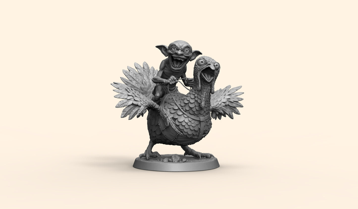 1/35 - 1/6 3D Print Model Kit Goblin on Turkey Unpainted