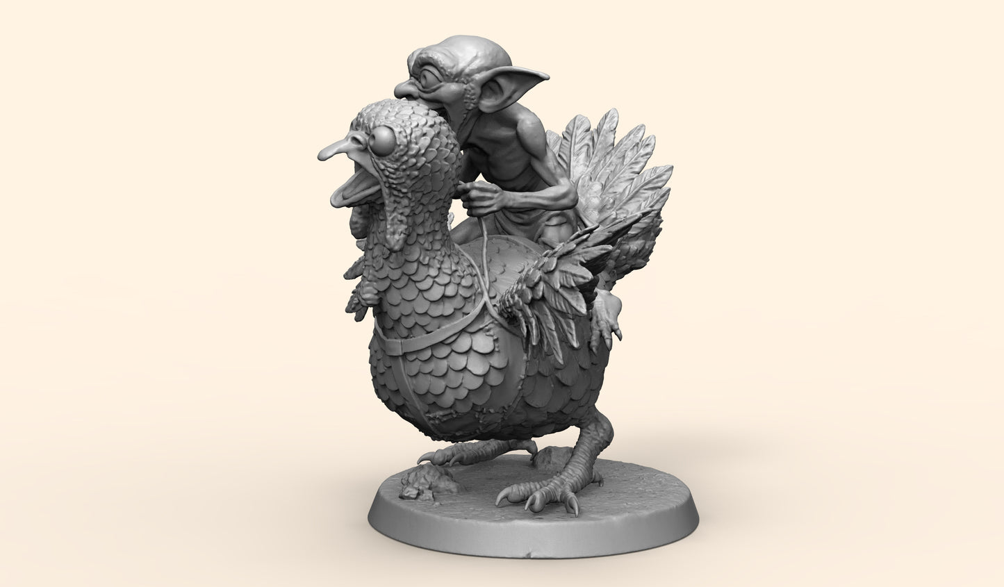 1/35 - 1/6 3D Print Model Kit Goblin on Turkey Unpainted