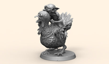 1/35 - 1/6 3D Print Model Kit Goblin on Turkey Unpainted