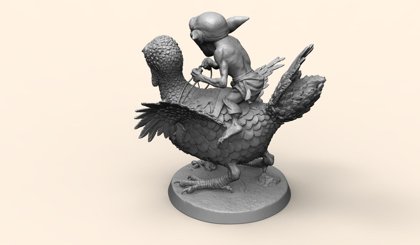 1/35 - 1/6 3D Print Model Kit Goblin on Turkey Unpainted