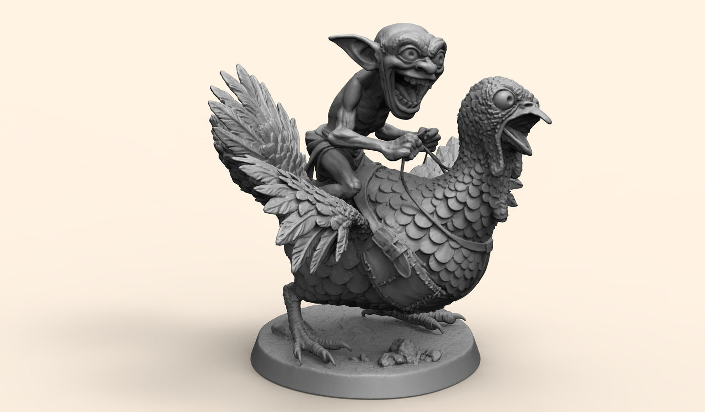 1/35 - 1/6 3D Print Model Kit Goblin on Turkey Unpainted