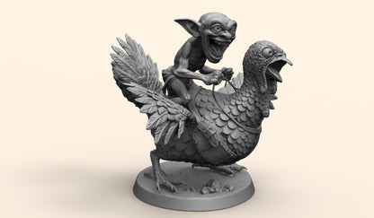 1/35 - 1/6 3D Print Model Kit Goblin on Turkey Unpainted