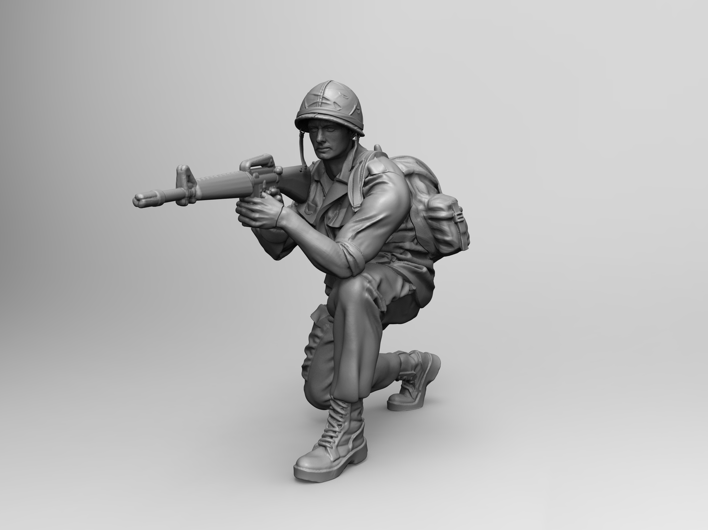 1/16 4pcs 3D Print Model Kit US Army Soldiers Vietnam War Unpainted