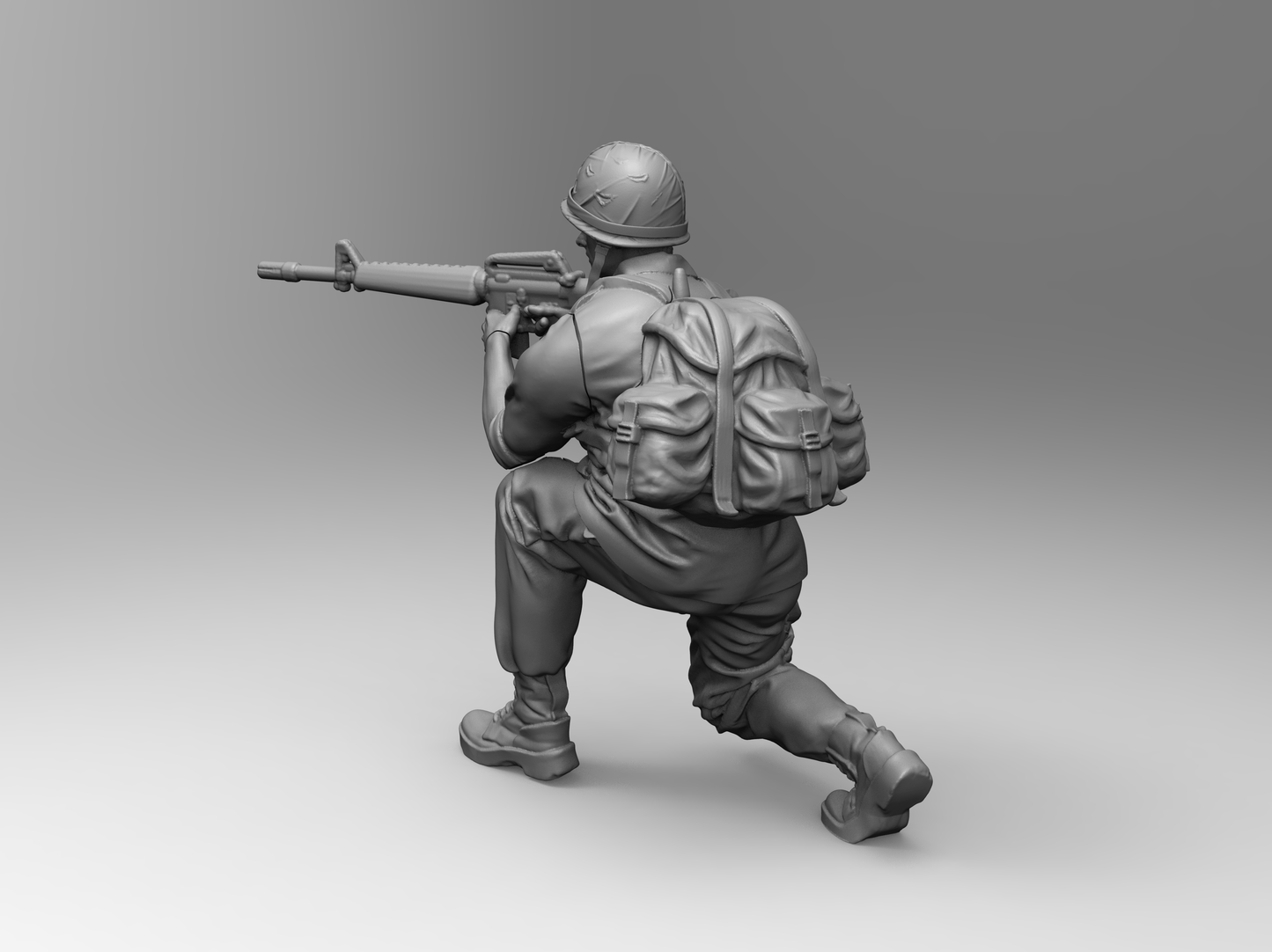 1/16 4pcs 3D Print Model Kit US Army Soldiers Vietnam War Unpainted