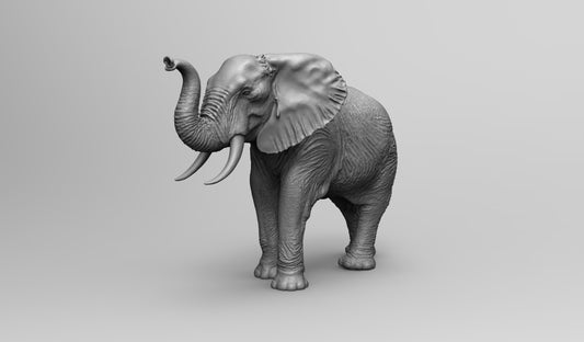 1/35 - 1/6 3D Print Model Kit Animal Zoo Elephant Unpainted
