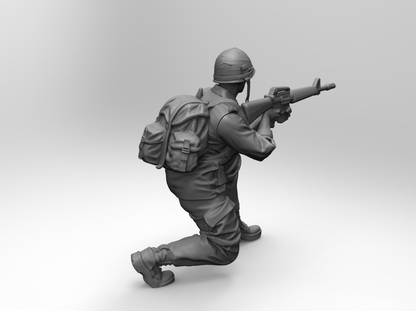 1/16 4pcs 3D Print Model Kit US Army Soldiers Vietnam War Unpainted