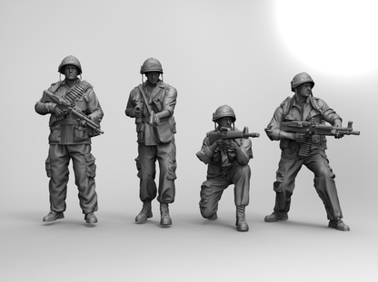 1/16 4pcs 3D Print Model Kit US Army Soldiers Vietnam War Unpainted
