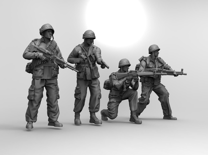 1/16 4pcs 3D Print Model Kit US Army Soldiers Vietnam War Unpainted