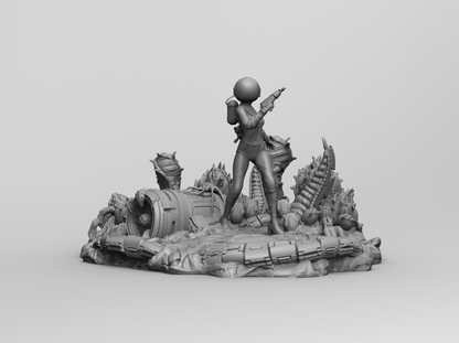 1/35 - 1/6 3D Print Model Kit Beautiful Girl Space Alien Wild Planet Unpainted