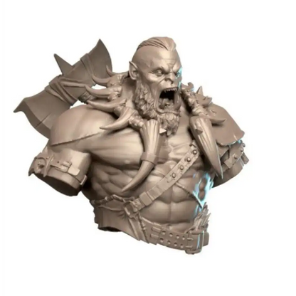 1/10 BUST 70mm Resin Model Kit Warrior Barbarian Orc Warcraft Unpainted - Model-Fan-Store