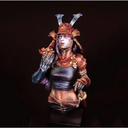 1/10 BUST Resin Cyberpunk Model Kit Beautiful Girl Samurai Unpainted - Model-Fan-Store