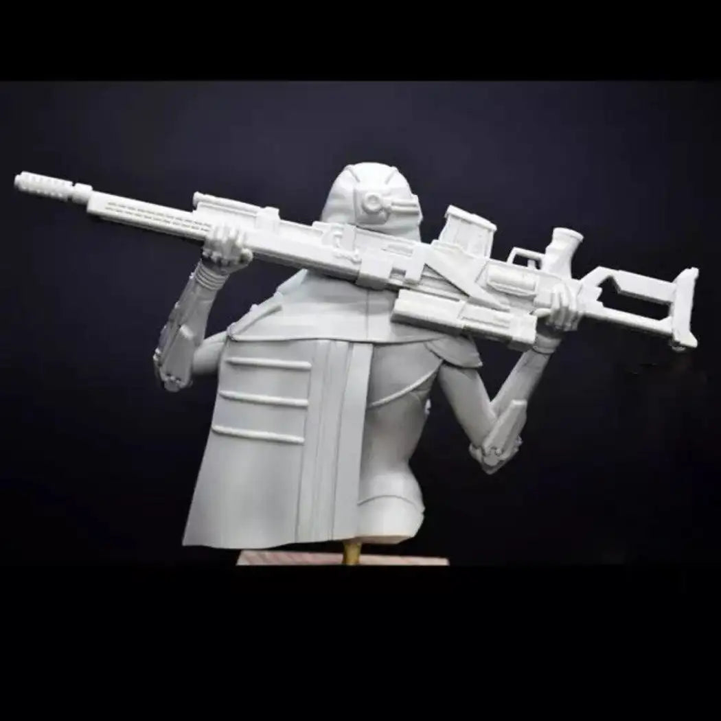 Model Kit Snippers 1/10 BUST Resin Cyberpunk Model Kit Beautiful Girl Shooter Sniper Unpa ...