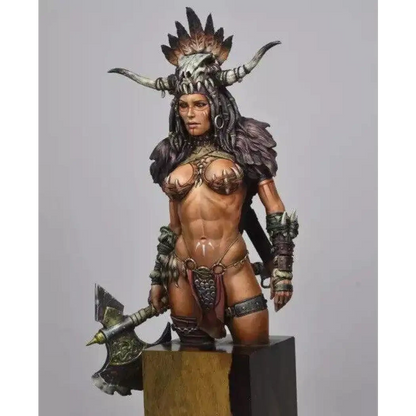 1/10 BUST Resin Model Kit Amazon Beautiful Girl Barbarian Leader Unpainted - Model-Fan-Store