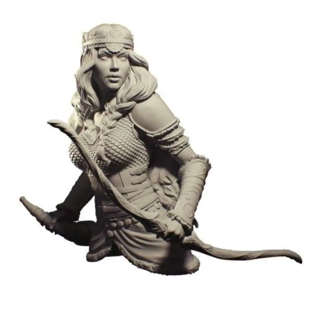 1/10 BUST Resin Model Kit Beautiful Girl Archer Fantasy A-993 Unpainted - Model-Fan-Store