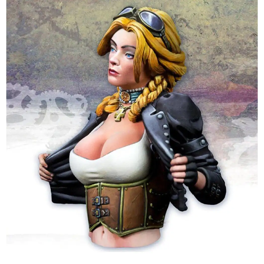 1/12 BUST Resin Model Kit Beautiful Girl Motorcyclist Biker Unpainted - Model-Fan-Store