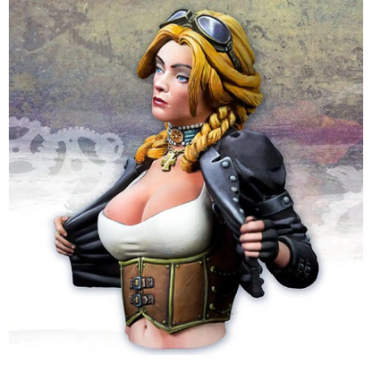 1/12 BUST Resin Model Kit Beautiful Girl Motorcyclist Biker Unpainted - Model-Fan-Store