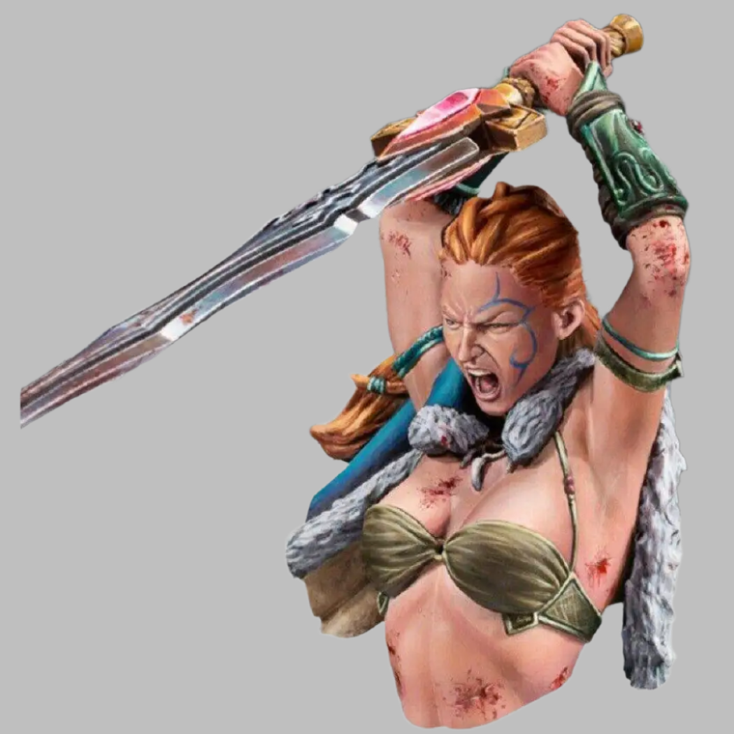 1/12 BUST Resin Model Kit Beautiful Girl Viking Barbarian Warrior Unpainted