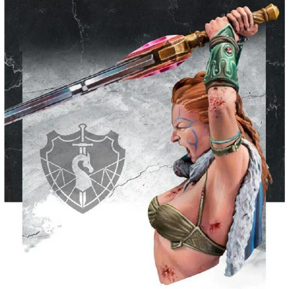 1/12 BUST Resin Model Kit Beautiful Girl Viking Barbarian Warrior Unpainted - Model-Fan-Store