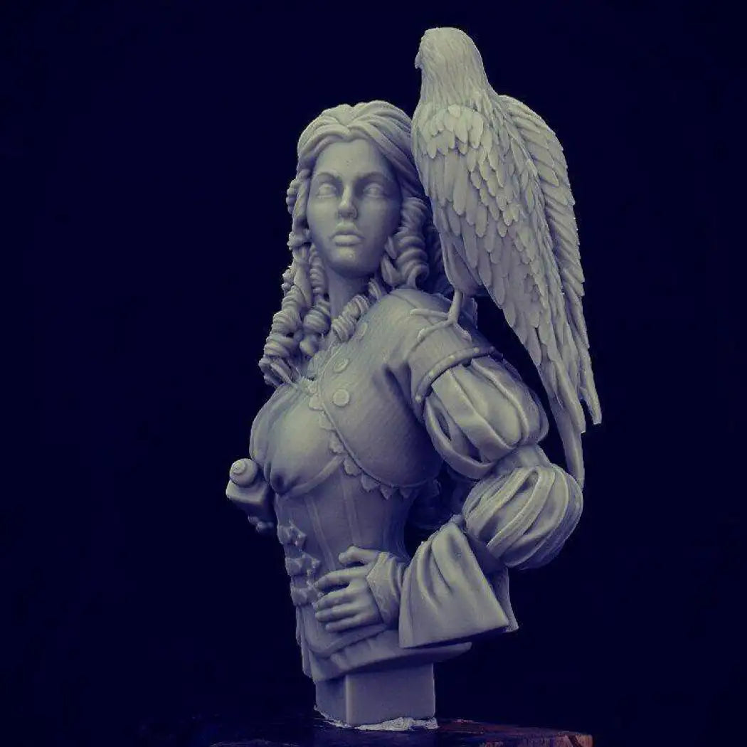 1/12 BUST Resin Model Kit Beautiful Girl Woman Huntress and Eagle Unpainted - Model-Fan-Store