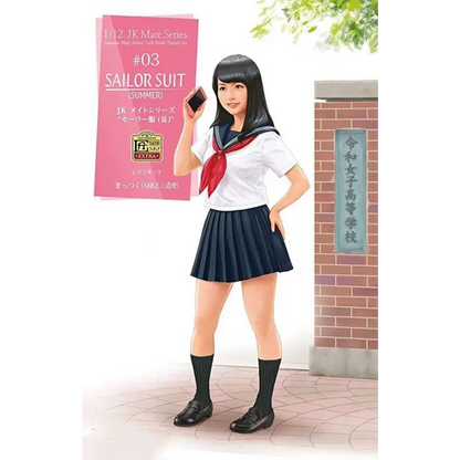 1/12 Resin Model Kit Asian Beautiful Girl in School Uniform Unpainted - Model-Fan-Store