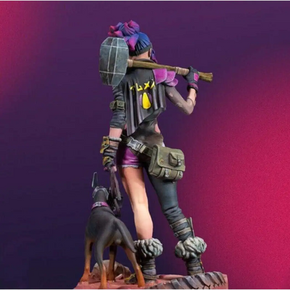 1/24 75mm Resin Cyberpunk Model Kit Beautiful Girl & Droid Dog Unpainted - Model-Fan-Store