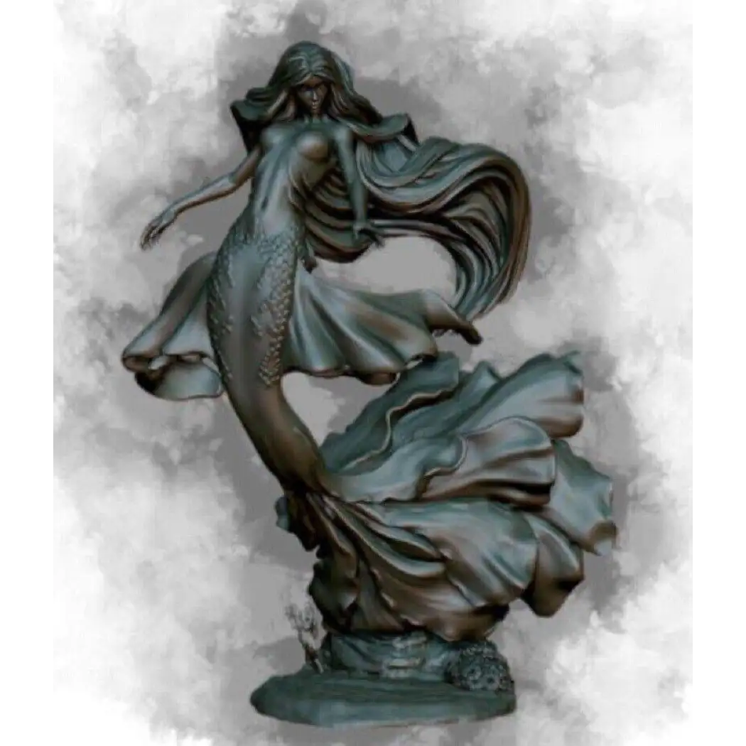 Mermaide Models 1/24 Resin Model Kit Beautiful Girl Mermaid Underwater Nymph Unpainted ...