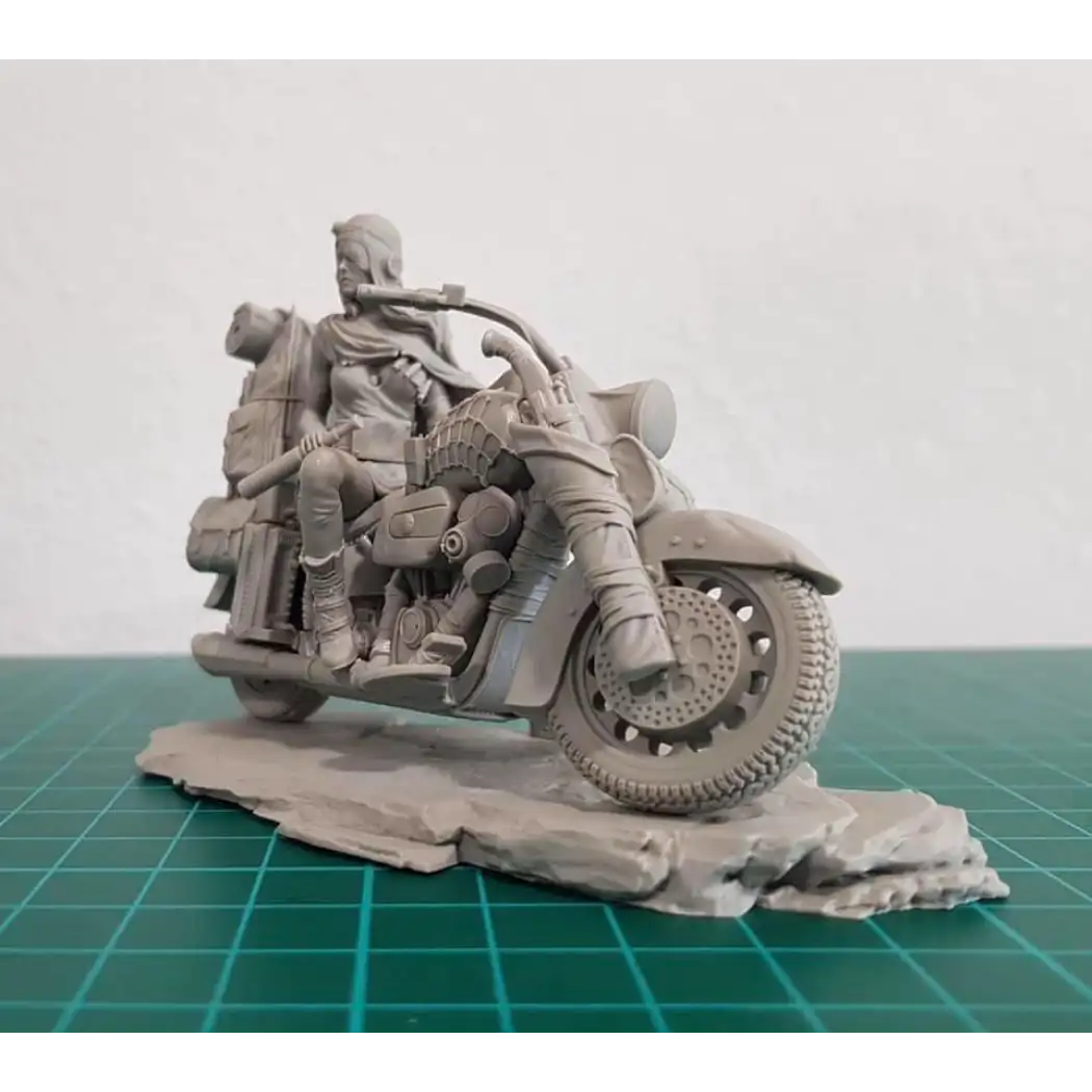 1/24 Resin Model Kit Beautiful Girl Motorcyclist Post-Apocalypse Unpainted - Model-Fan-Store