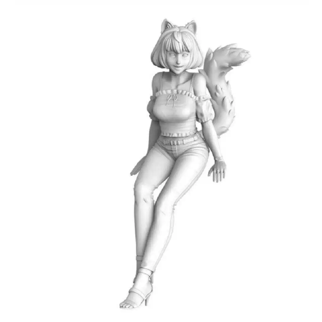 1/24 Resin Model Kit Beautiful Girl Woman Squirrel Bun Fantasy Unpainted B2 - Model-Fan-Store