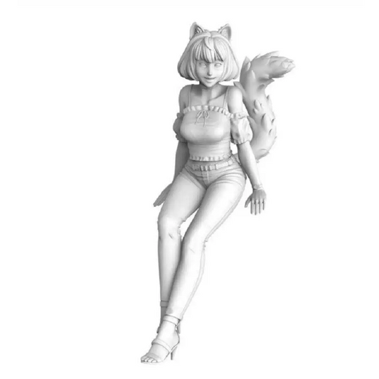 1/24 Resin Model Kit Beautiful Girl Woman Squirrel Bun Fantasy Unpainted B2 - Model-Fan-Store