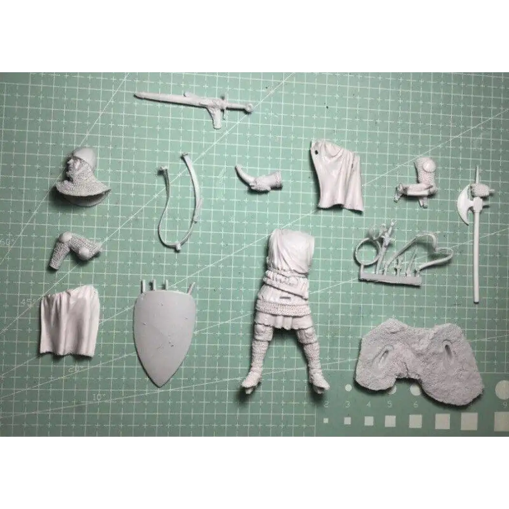 1/24 Resin Model Kit Medieval Knight Crusader Warrior Unpainted - Model-Fan-Store