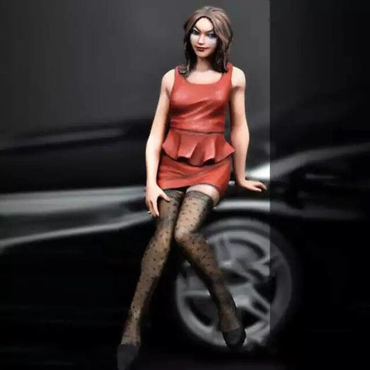 1/24 Resin Model Kit Modern Beautiful Girl Speed Racing no car Unpainted - Model-Fan-Store