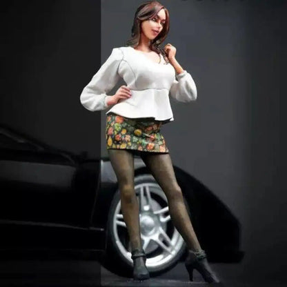 1/24 Resin Model Kit Modern Beautiful Girl Speed Racing no car Unpainted - Model-Fan-Store