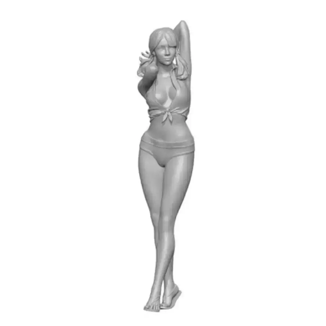 1/24 Resin Model Kit Modern Beautiful Girl Summer Beach Unpainted B2 - Model-Fan-Store