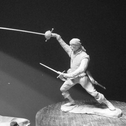 1/24 Resin Model Kit Musketeer Fencer Swordsman Duellant Unpainted - Model-Fan-Store