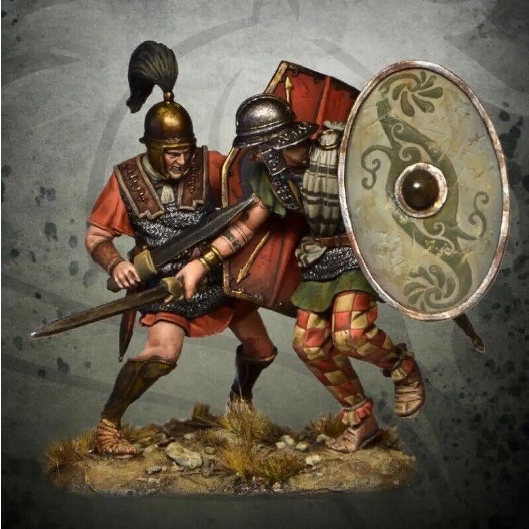 1/32 54mm 2pcs Resin Model Kit Roman Soldier & Gallic Warrior Battle Unpainted - Model-Fan-Store