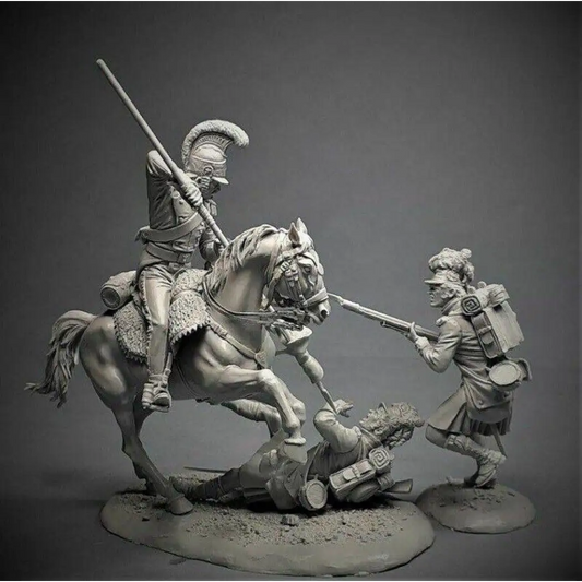 1/32 54mm Resin Model Kit French Cavalryman & Royal Highlander Napoleonic Wars Unpainted - Model-Fan-Store