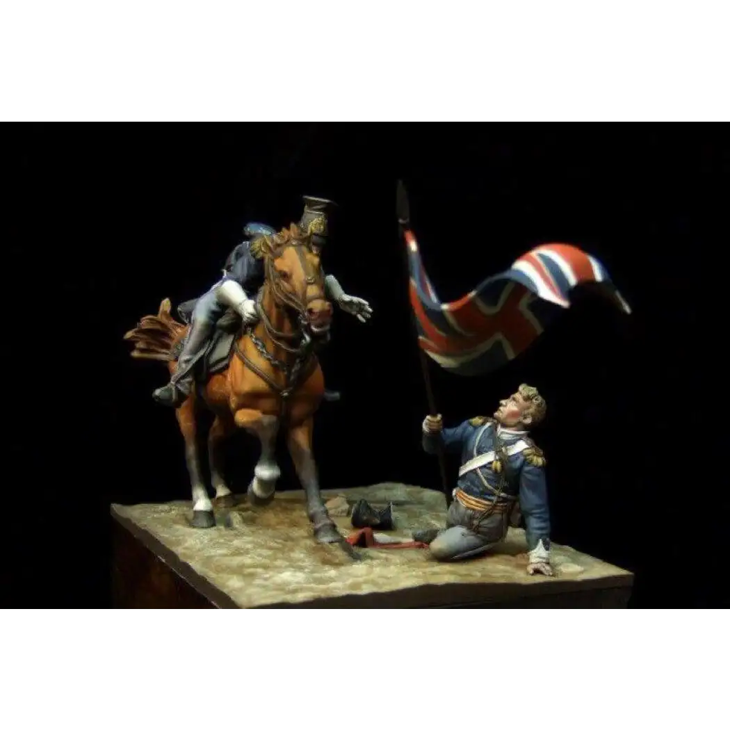 1/32 54mm Resin Model Kit French Cavalryman & Standard Bearer Napoleonic Wars Unpainted - Model-Fan-Store