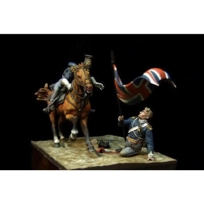 1/32 54mm Resin Model Kit French Cavalryman & Standard Bearer Napoleonic Wars Unpainted - Model-Fan-Store