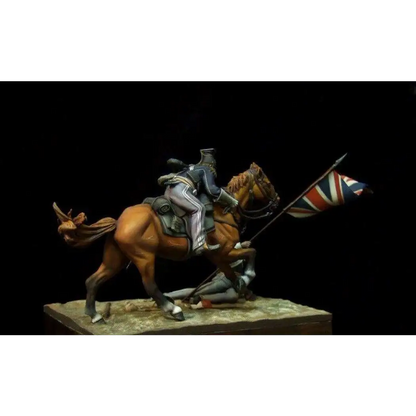 1/32 54mm Resin Model Kit French Cavalryman & Standard Bearer Napoleonic Wars Unpainted - Model-Fan-Store