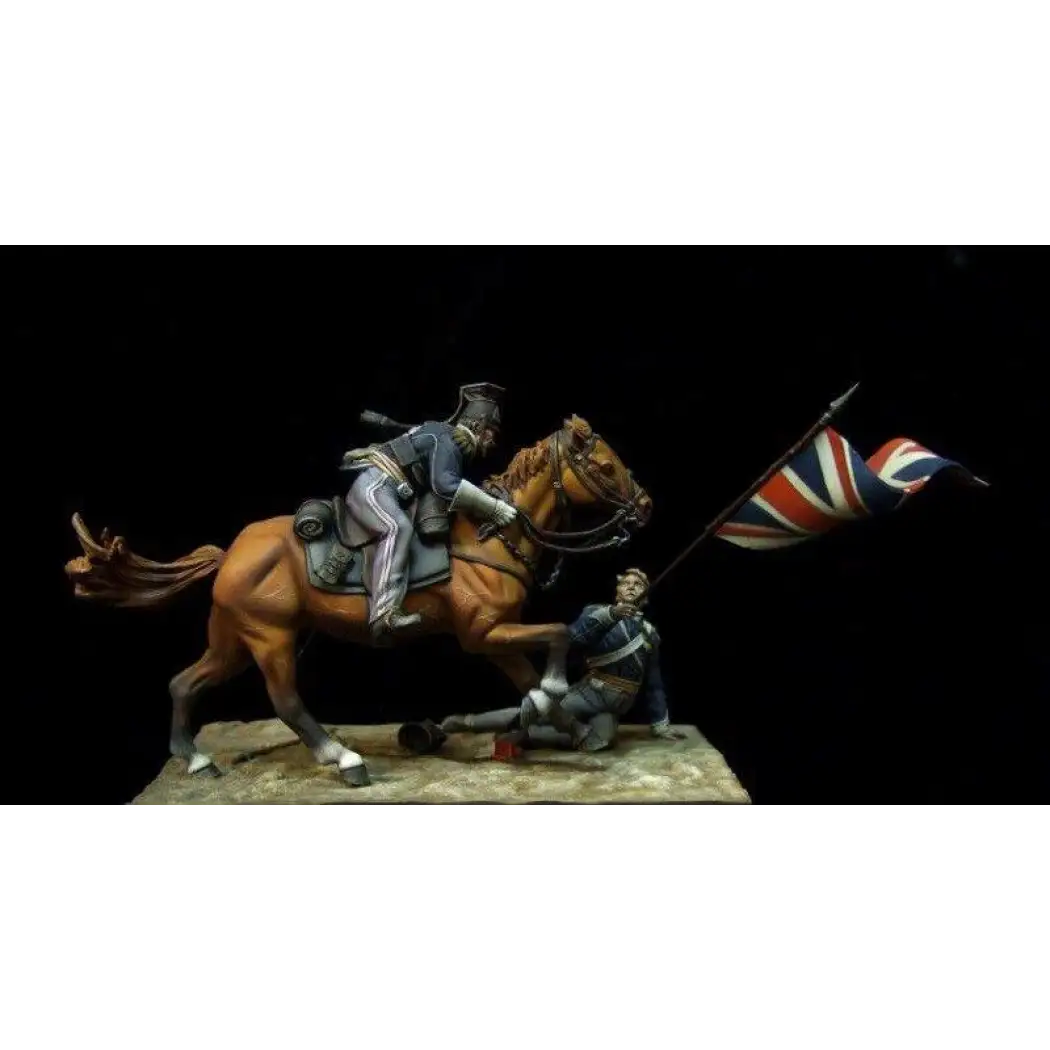 1/32 54mm Resin Model Kit French Cavalryman & Standard Bearer Napoleonic Wars Unpainted - Model-Fan-Store