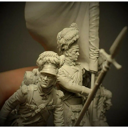 1/32 54mm Resin Model Kit Sergeants Royal Highlanders Napoleonic Wars Unpainted - Model-Fan-Store